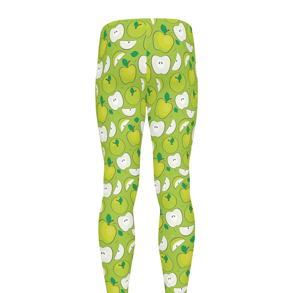 Green Apple Fruit Pattern Print Men's leggings