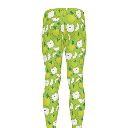 Green Apple Fruit Pattern Print Men's leggings