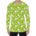 Green Apple Fruit Pattern Print Men's Long Sleeve T-Shirt