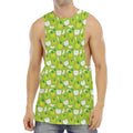 Green Apple Fruit Pattern Print Men's Muscle Tank Top
