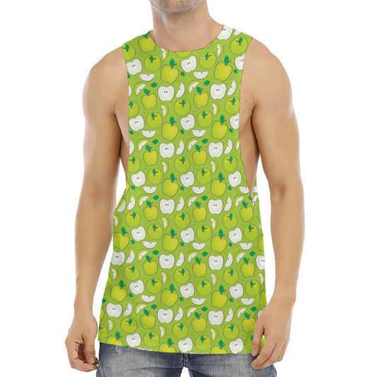 Green Apple Fruit Pattern Print Men's Muscle Tank Top