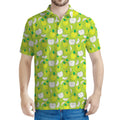 Green Apple Fruit Pattern Print Men's Polo Shirt