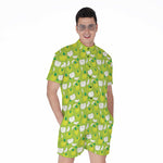 Green Apple Fruit Pattern Print Men's Rompers
