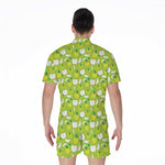 Green Apple Fruit Pattern Print Men's Rompers
