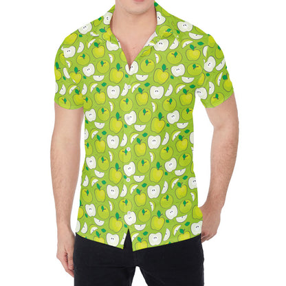 Green Apple Fruit Pattern Print Men's Shirt