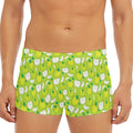 Green Apple Fruit Pattern Print Men's Short Boxer Briefs