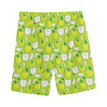 Green Apple Fruit Pattern Print Men's Sports Shorts