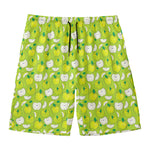 Green Apple Fruit Pattern Print Men's Swim Trunks