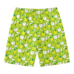 Green Apple Fruit Pattern Print Men's Swim Trunks