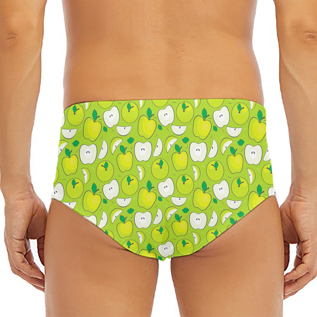 Green Apple Fruit Pattern Print Men's Triangle Swim Briefs
