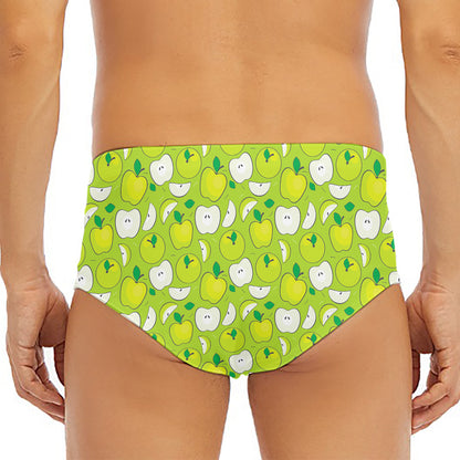 Green Apple Fruit Pattern Print Men's Triangle Swim Briefs