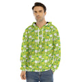 Green Apple Fruit Pattern Print Men's Velvet Pullover Hoodie