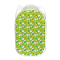 Green Apple Fruit Pattern Print Mesh Laundry Hamper