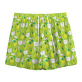 Green Apple Fruit Pattern Print Mesh Shorts