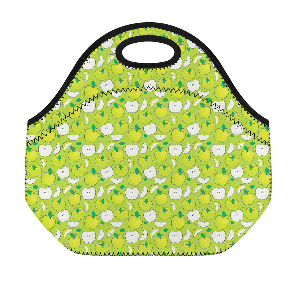 Green Apple Fruit Pattern Print Neoprene Lunch Bag