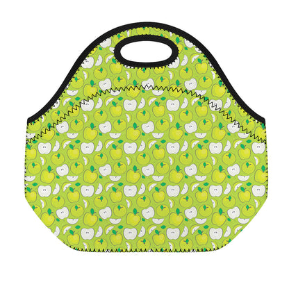 Green Apple Fruit Pattern Print Neoprene Lunch Bag