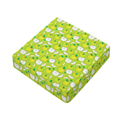 Green Apple Fruit Pattern Print Outdoor Seat Cushion Cover