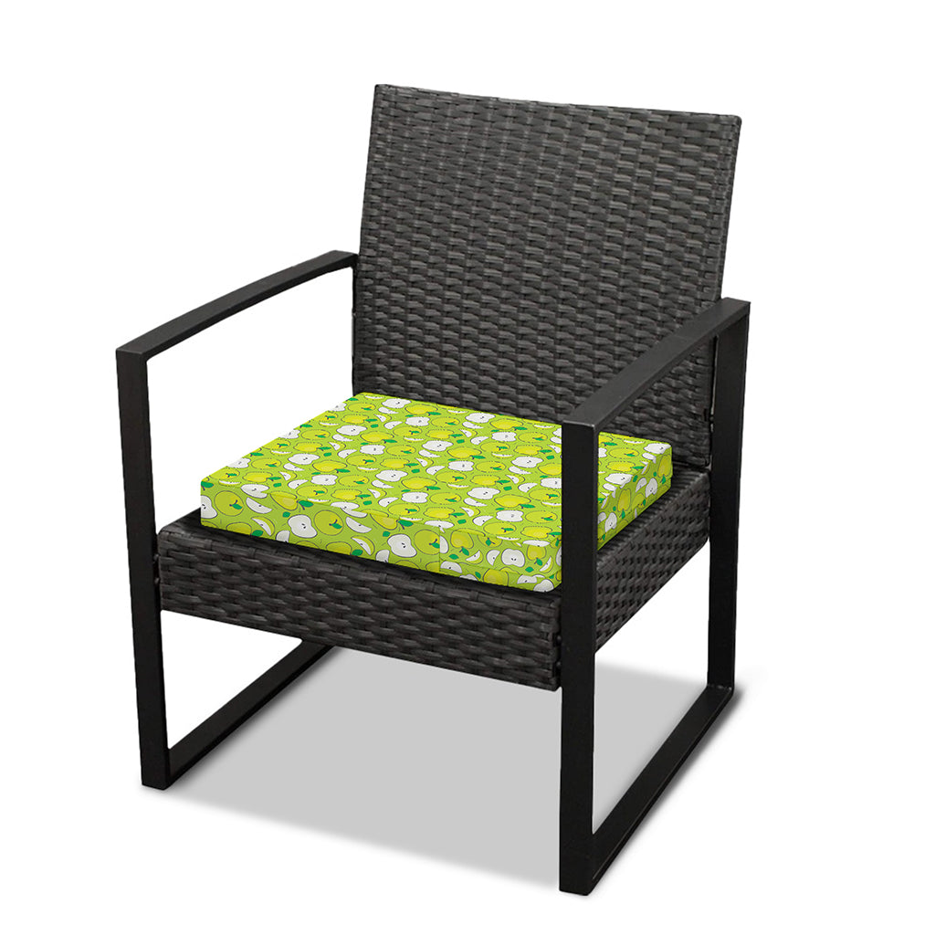 Green Apple Fruit Pattern Print Outdoor Seat Cushion Cover