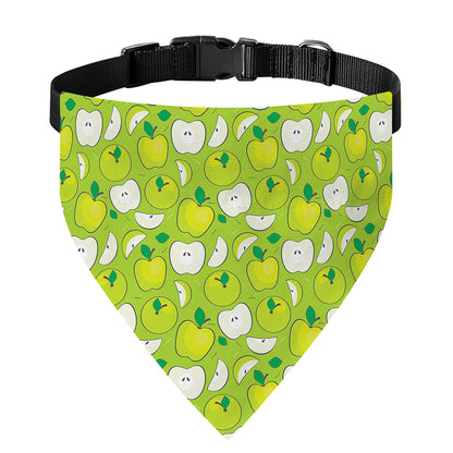 Green Apple Fruit Pattern Print Over The Collar Dog Bandana