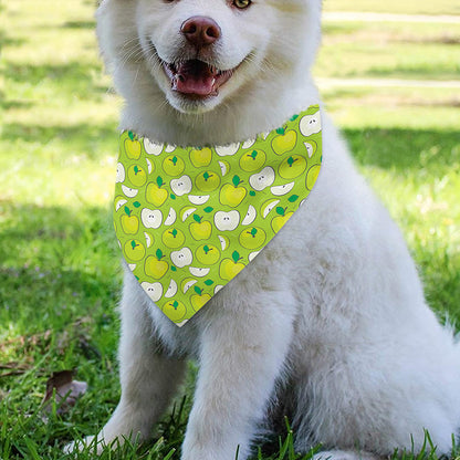 Green Apple Fruit Pattern Print Over The Collar Dog Bandana