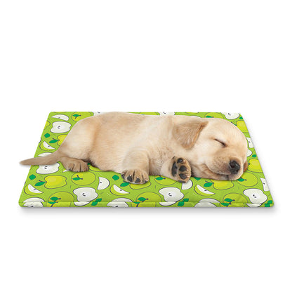 Green Apple Fruit Pattern Print Pet Cooling Mat Cover
