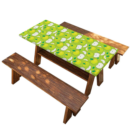 Green Apple Fruit Pattern Print Picnic Table Cover
