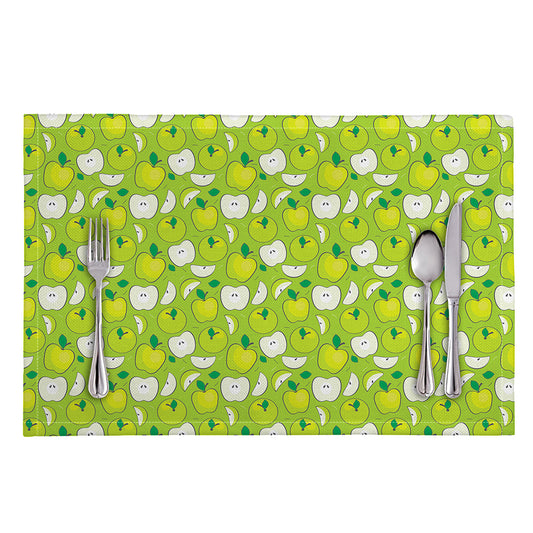 Green Apple Fruit Pattern Print Placemat