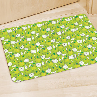 Green Apple Fruit Pattern Print Polyester Doormat