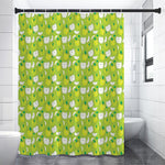 Green Apple Fruit Pattern Print Premium Shower Curtain