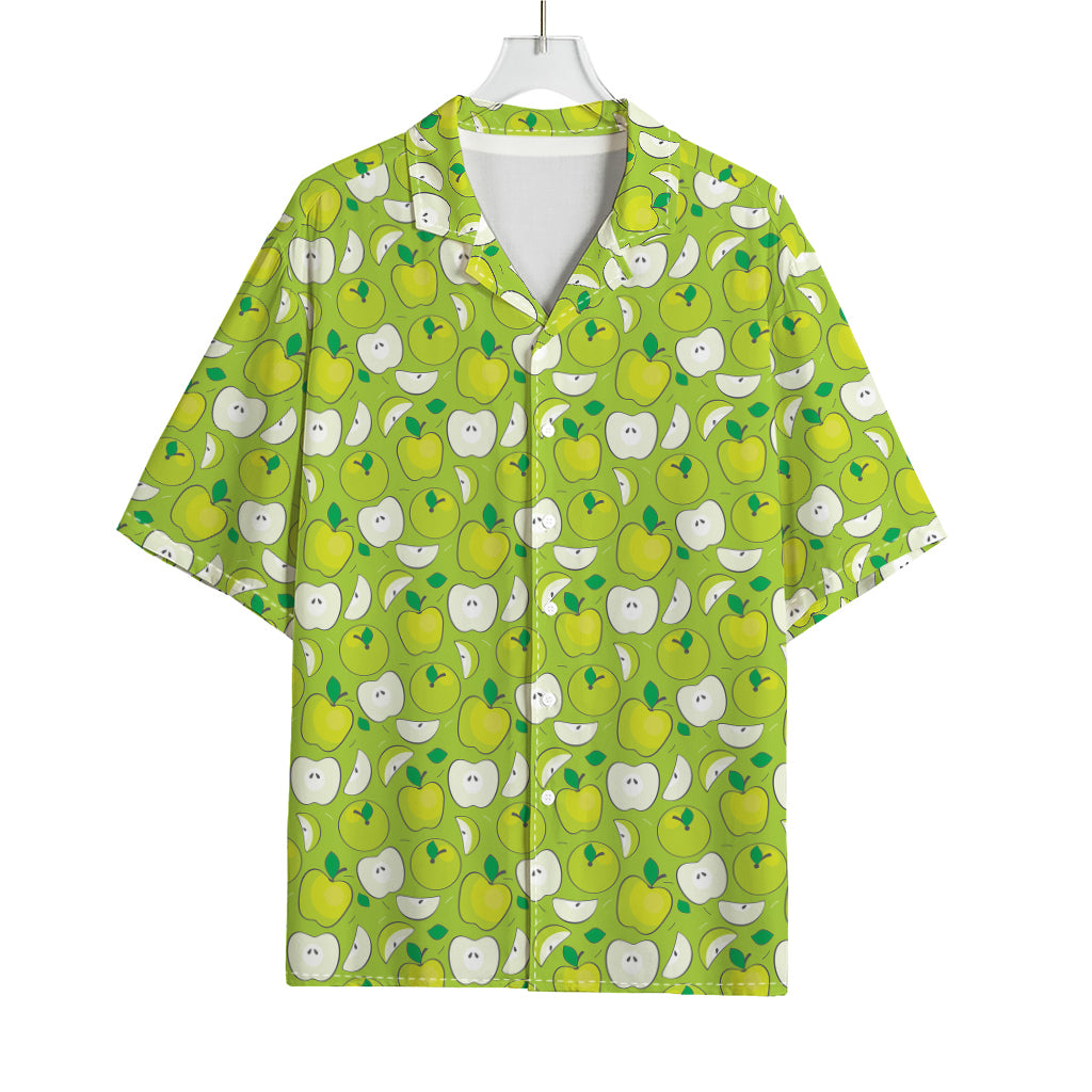 Green Apple Fruit Pattern Print Rayon Hawaiian Shirt