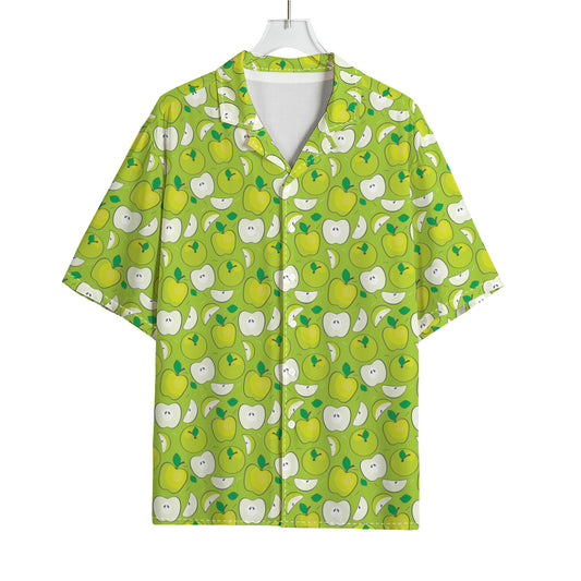 Green Apple Fruit Pattern Print Rayon Hawaiian Shirt