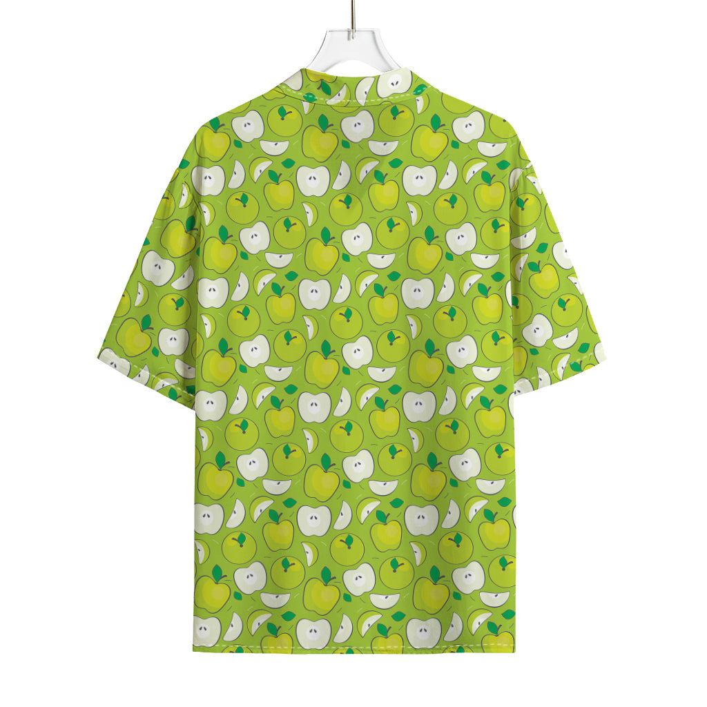Green Apple Fruit Pattern Print Rayon Hawaiian Shirt