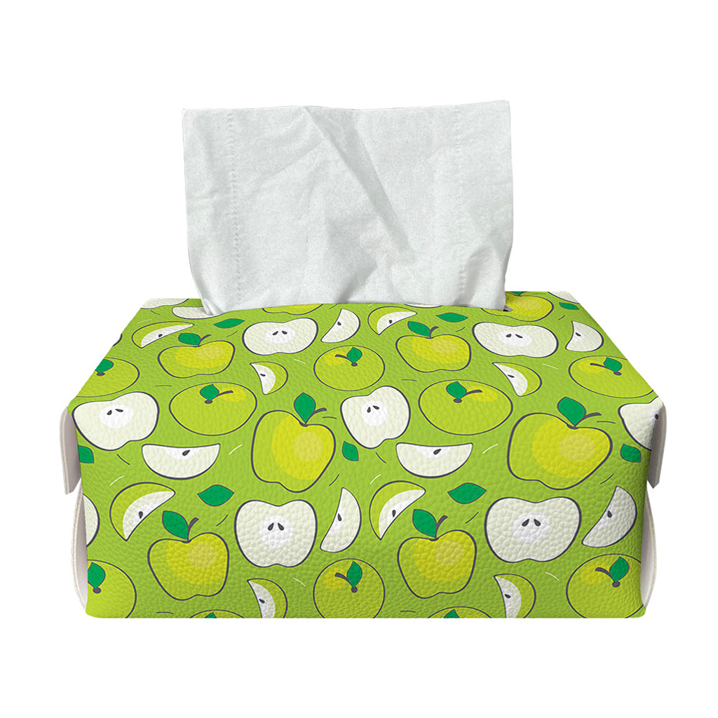 Green Apple Fruit Pattern Print Rectangle Tissue Box Cover