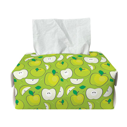 Green Apple Fruit Pattern Print Rectangle Tissue Box Cover