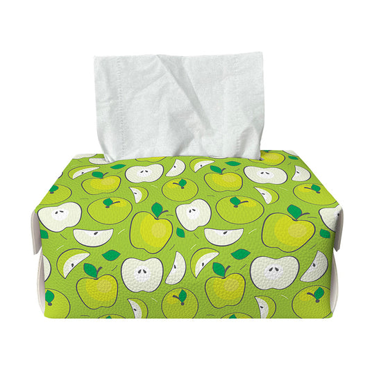 Green Apple Fruit Pattern Print Rectangle Tissue Box Cover