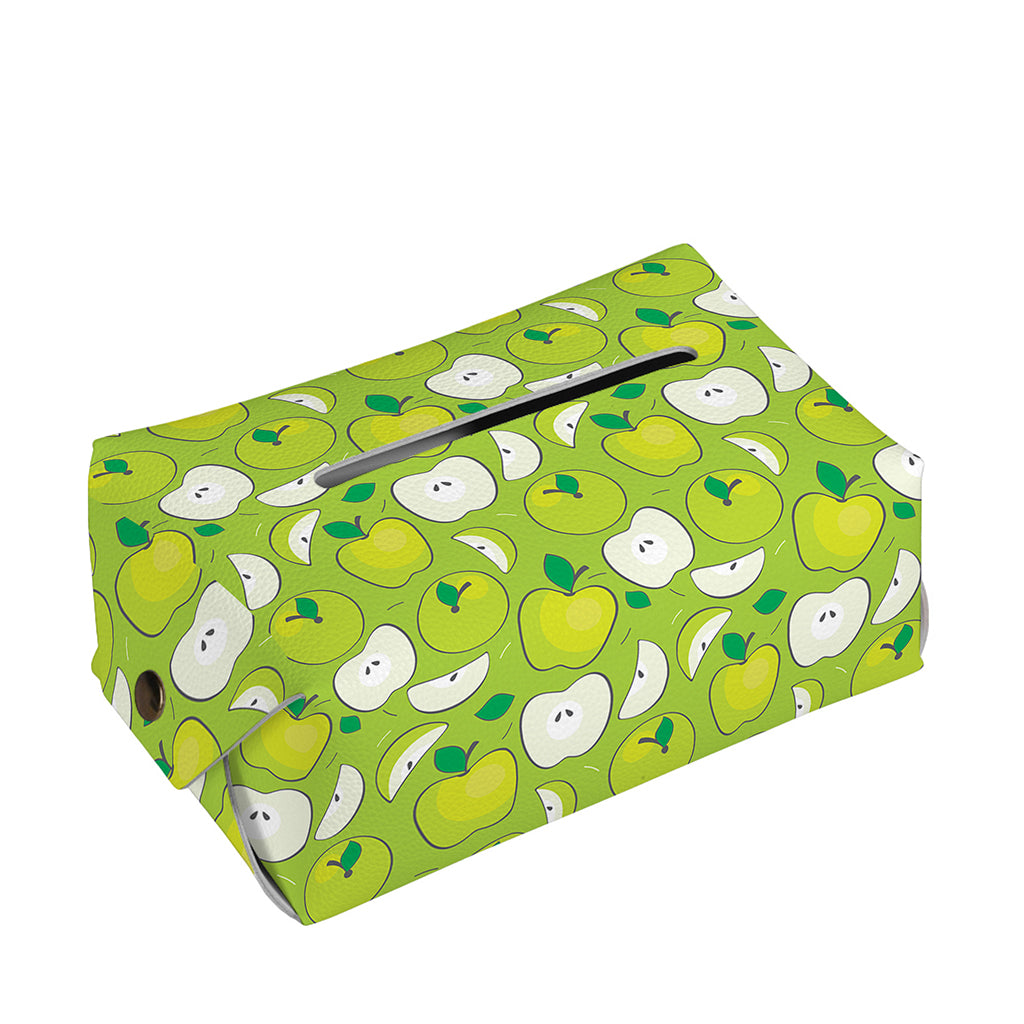 Green Apple Fruit Pattern Print Rectangle Tissue Box Cover