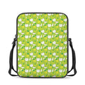 Green Apple Fruit Pattern Print Rectangular Crossbody Bag