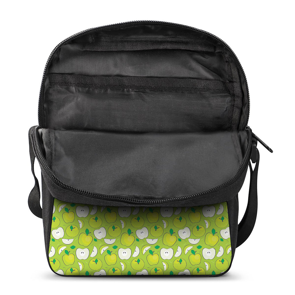 Green Apple Fruit Pattern Print Rectangular Crossbody Bag