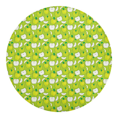 Green Apple Fruit Pattern Print Round Blanket