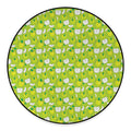 Green Apple Fruit Pattern Print Round Floor Mat
