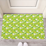 Green Apple Fruit Pattern Print Rubber Doormat