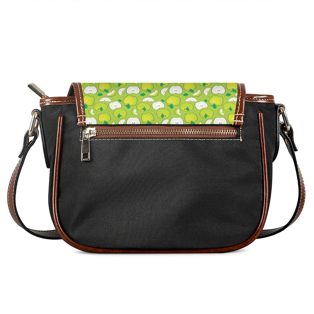 Green Apple Fruit Pattern Print Saddle Bag