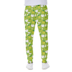 Green Apple Fruit Pattern Print Scuba Joggers