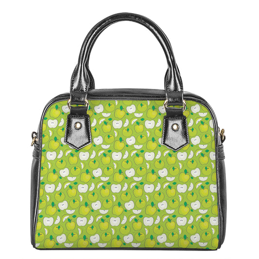 Green Apple Fruit Pattern Print Shoulder Handbag