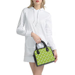 Green Apple Fruit Pattern Print Shoulder Handbag