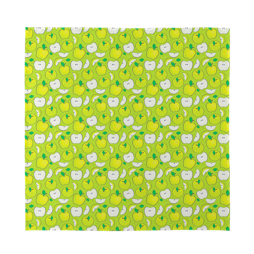 Green Apple Fruit Pattern Print Silk Bandana
