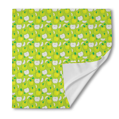 Green Apple Fruit Pattern Print Silk Bandana