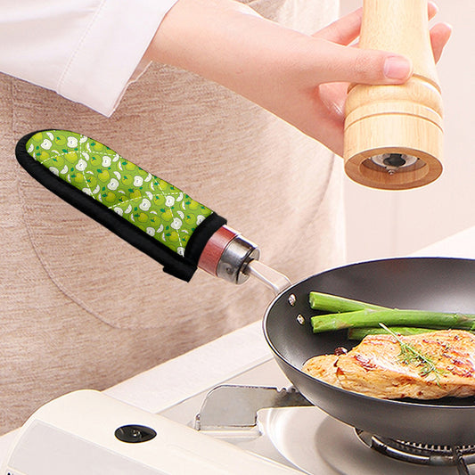 Green Apple Fruit Pattern Print Skillet Handle Cover