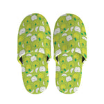 Green Apple Fruit Pattern Print Slippers