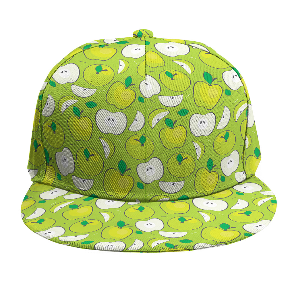 Green Apple Fruit Pattern Print Snapback Cap